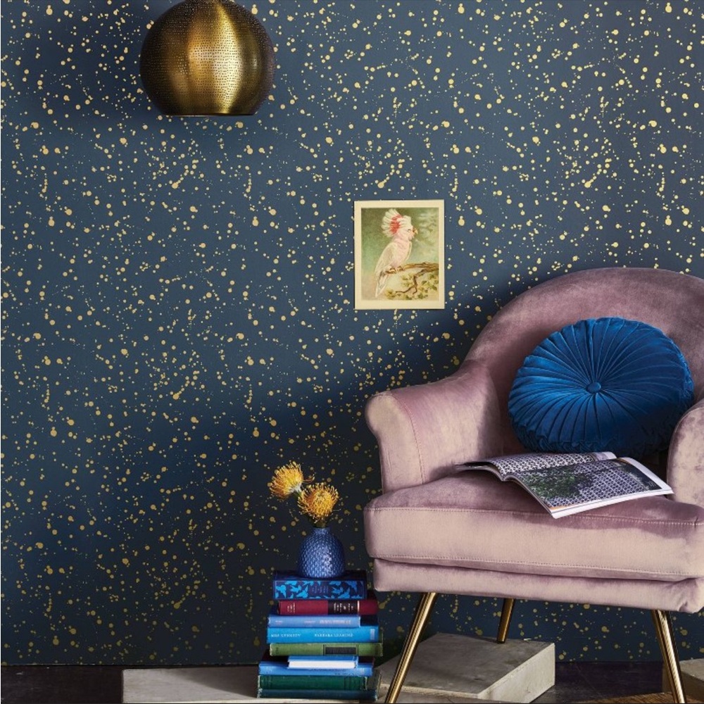New Celestial Peel & Stick Wallpaper‎ Navy/Gold - Opalhouse